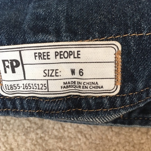 Free People Torn Up Denim Jumper Skirtall size 6 - Picture 6 of 9